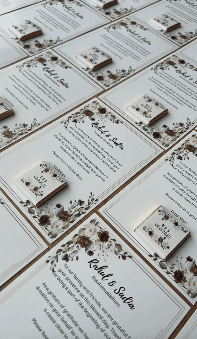 Chocolate on Card wedding favors - Image 4